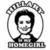 A black-and-white cartoon-style icon with a circular frame, featuring a smiling figure with short dark hair, text above and below the frame, and a red 'VOTE!' text overlay in the bottom-left corner.