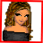 Pixelated image of a woman with long wavy brown hair wearing an off-shoulder black top, paired with text reading "Who says blondes have more fun?".