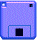Animated sequence of a blue pixelated structure with a door, showing door opening, yellow triangle appearing, and green text 'D/L' in the final frame.