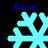Four cyan snowflake icons arranged in a on black background, each labeled 'Rosie' in blue text above or below
