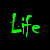 A 5x4 contact sheet of green text on black background displaying various emotional and abstract concepts in a pixelated font, with the bottom-right frame showing partial gray transparency.