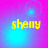 Yellow text 'shelly' on a gradient background with shifting light effects.