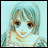 A pixelated anime-style character with light blue hair and brown eyes on a light cyan background, next to "Anime IM" text on black.