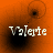 Four orange-tinted display the name 'Valerie' with varying black circular shapes above and below it