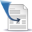 Blue funnel-shaped arrow points downward toward a white document with gray horizontal lines on a gray background.