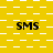 Yellow background with white square patterns and black 'SMS' text repeated across the image in a
