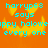 A pixelated orange background with cyan text reading 'harryp68 says happy holowappy every one' and a yellow flame-like shape below the text.