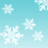 Animated snowman with black top hat, orange carrot nose, and red scarf against light blue background with white snowflakes.
