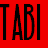 A contact sheet of six colored panels displaying the word "TABI" in bold black text, with five visible frames showing color variations and one empty gray panel.