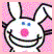 A pixelated cartoon bunny with a pink background and black text reading 'you're so dumb' on the right side.
