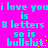 Cyan text on bright pink background repeats 'i love youi love you' and 'bullshit: bullshit:' with yellow dots, each phrase 8 letters long.