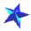 16 blue star icons with varying light reflections and angles on a gray background
