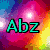 A four- displays distinct pixelated text elements over colorful backgrounds: 'Abz' in teal, 'totally' in pink, 'FOX' in green, and a blank gray