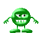 Green cartoon character with rounded body, pixelated style, multiple poses showing arm and leg positions changing across frames.