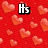 six distinct pixelated images with text overlays and heart motifs on various backgrounds