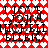 Red and white heart-patterned background with repeated black text reading "I LOVE JOY A MICHELL ELLIO" in a