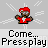 Pixel art character in red Santa hat and shirt with white trim, performing repeated arm movements against alternating gray and black backgrounds.