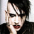 A 50x50 pixel animated buddy icon featuring a stylized portrait of Marilyn Manson on the left and Roman numerals IIII on the right, displayed as a contact sheet with two frames.