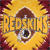 Static pixelated icon featuring a brown football helmet with white facemask over yellow background, surrounded by stylized flame-like shapes in red and orange hues.