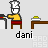 Pixelated chef character in yellow shirt and red pants performing cooking actions across with green food items on brown tables