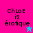 Four pixelated display 'ChLoE is érotique' text with star symbols on pink, purple, cyan, and dark purple backgrounds