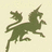 Pixelated green creature with a single horn, wings, and multiple limbs on a light beige background.