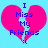A pixelated heart split into two halves with blue text reading "I Miss My Friends" and a small X at the bottom, set against a light blue background.
