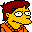Pixelated cartoon character with reddish-brown hair and orange shirt in multiple facial expressions across a