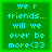 Four identical green square with cyan pixelated text reading 'we r friends... will we ever be more<33' arranged in a
