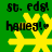 Green background with yellow snowflake icons and black text reading "st. edg!" above "hameg!❤" in pixelated font.