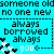 Pixelated cyan background with black and white text forming a poem-like phrase, plus a small pixel-art flower in the bottom-left corner.