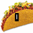 A taco-shaped icon with a black vertical bar, then a heart symbol, and finally the word "Tacos" in pixelated text.