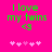 Green text "I love my twins <3" on bright pink background with five pink hearts below, two versions show heart animation.