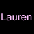 Black background with pink text 'Lauren' and 'Danny', two overlapping heart outlines pierced by a single arrow, all in pixelated style.