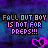 Pixelated animated contact sheet showing three frames of a buddy icon with text and heart symbols on a purple-blue gradient background.