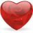 A static pixelated heart icon with a gradient from deep red to lighter pink, set against a white background.