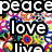 Pixelated image with bold white text 'people to love' over a colorful, abstract background of multicolored pixel clusters.