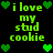 Green pixelated text and heart symbols on a black background, arranged in a pattern with repeated phrases