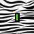 Zebra-stripe background with four colored text elements: green vertical bar, blue 'LOVE', orange 'ZEBRAS', and purple '<33' in pixelated font.