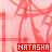 Red and white pixelated icon with repeated 'MATASHA' text in red rectangles, featuring abstract line art on a pinkish-red background.