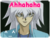 Anime character with white hair and glasses in three showing text changes from 'Ahahahaha' to neutral expression then 'Don't make me mad'