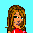 Pixel art contact sheet showing two frames of a female character in red crop top and blue pants with repeated text "Single" on light blue background.