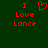 Red pixelated text and heart symbol on dark green background, with two identical side-by-side layouts.