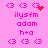 Pixelated pink background with repeated text and symbols, showing animation changes in red dot patterns above 'ilysfm' text.
