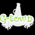 Green text on white cloud-shaped background with a megaphone silhouette; three variations show different words and punctuation.