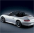 Pixelated image of a white convertible car with dark interior, positioned on a gradient background transitioning from dark blue to gray.