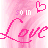 A 48x48 pixel animated contact sheet of a pink-themed love icon with repeating text and heart symbols across nine frames showing subtle animation changes.