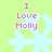 Four identical pixelated snowflakes on a light green background with pink text reading "I Love Molly" above each.