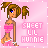 Pixel art contact sheet showing two frames of an animated buddy icon featuring a cartoon woman in pink attire with text "SHEET LIL HUNNIE" on a pink background.