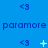 Blue background with repeated 'paramore' text and '<3' symbols, showing animation changes in symbols and text.